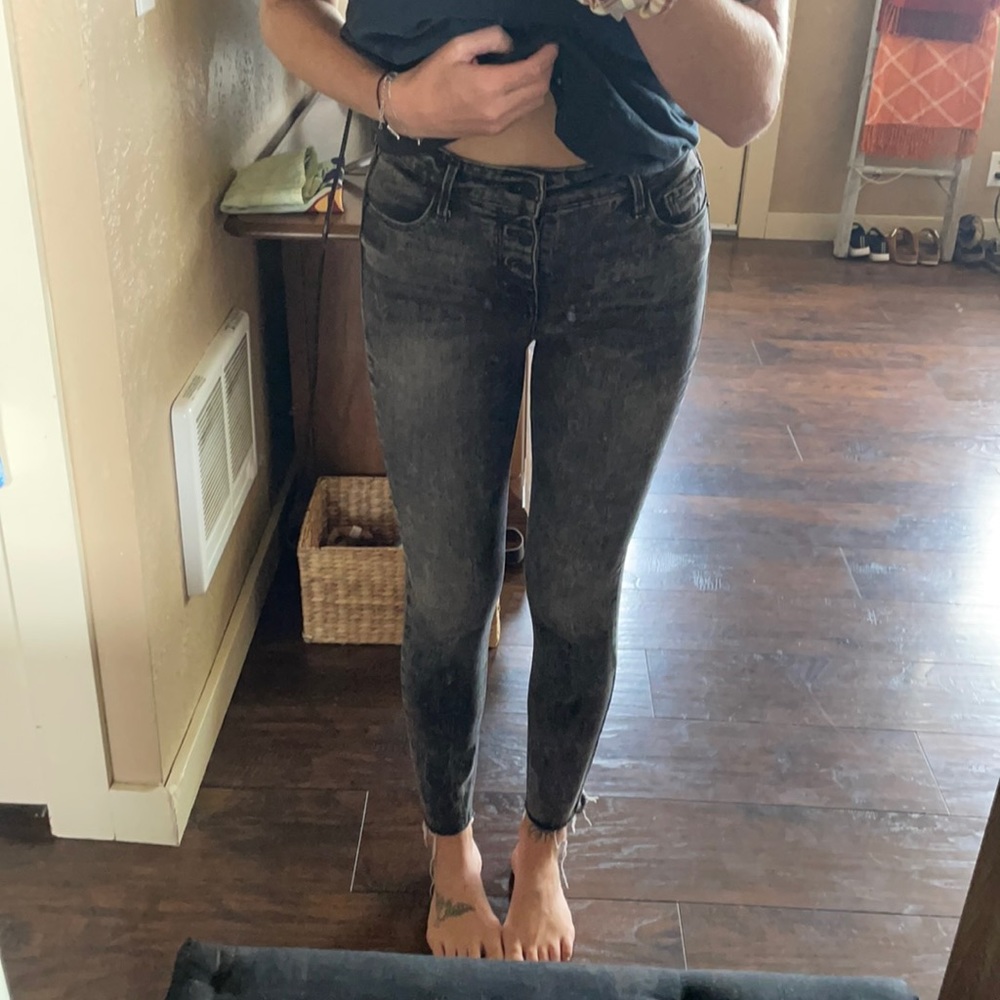 High Rise Button Fly Skinnies